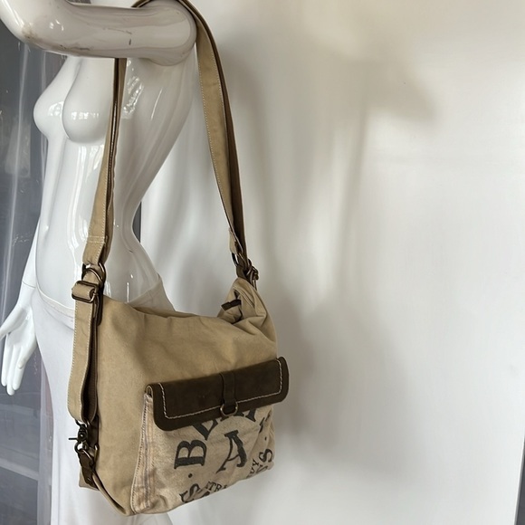 Selena Vaughar Large Canvas Zip Top Crossbody Shoulder Bag - Picture 3 of 13